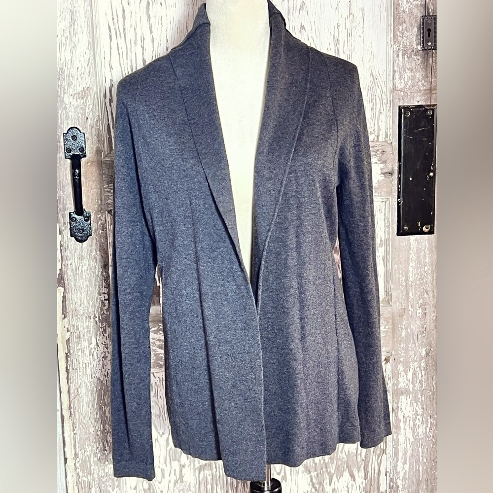 WEATHERPROOF VINTAGE CASHMERE BLEND CARDIGAN SZ SM SOFT HEATHERED GRAY EUC